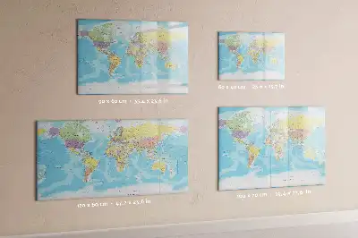 Politische Weltkarte mit magnetischer Schreiboberfläche