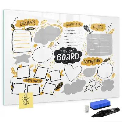 Schreib-Magnettafel für Neujahrsziele