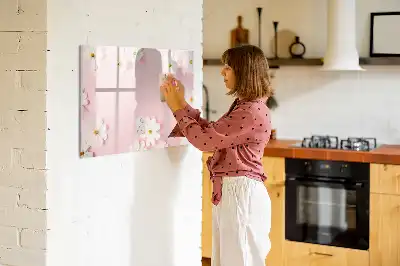 Beschreibbare Magnettafel mit Gänseblümchen-Motiv
