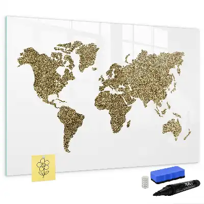 Schreib-Magnettafel in Form einer Weltkarte