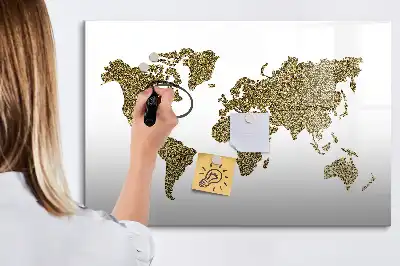 Schreib-Magnettafel in Form einer Weltkarte