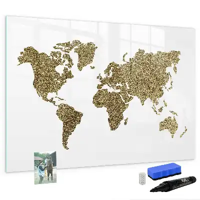 Schreib-Magnettafel in Form einer Weltkarte