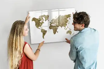 Schreib-Magnettafel in Form einer Weltkarte