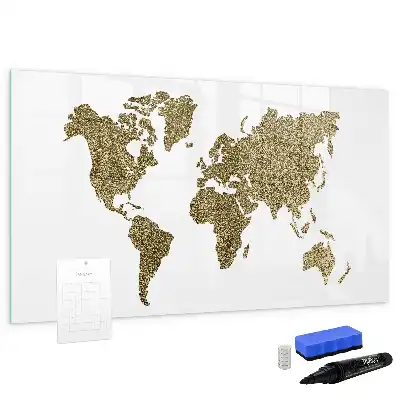 Schreib-Magnettafel in Form einer Weltkarte