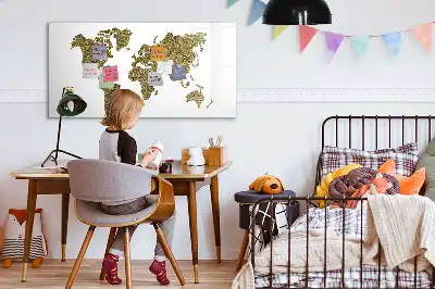 Schreib-Magnettafel in Form einer Weltkarte