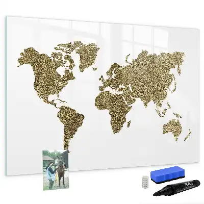 Schreib-Magnettafel in Form einer Weltkarte