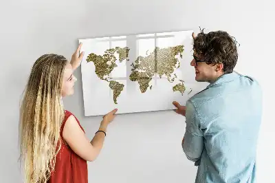 Schreib-Magnettafel in Form einer Weltkarte