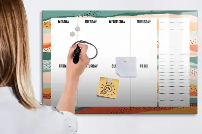 Schreib-Magnettafel als praktischer Retro-Wochenplaner