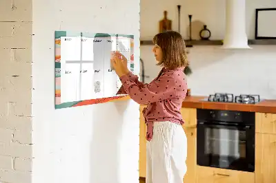 Schreib-Magnettafel als praktischer Retro-Wochenplaner