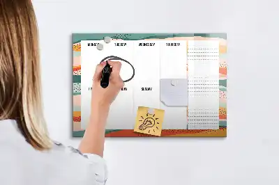 Schreib-Magnettafel als praktischer Retro-Wochenplaner