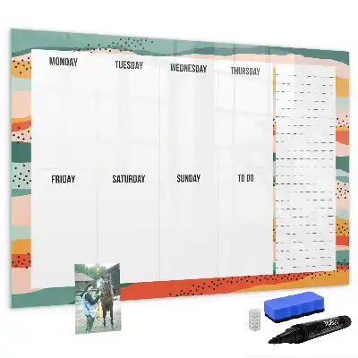 Schreib-Magnettafel als praktischer Retro-Wochenplaner