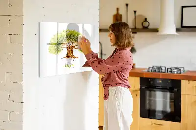 Beschreibbare Magnettafel in Form eines Stammbaums