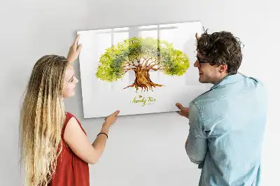 Beschreibbare Magnettafel in Form eines Stammbaums