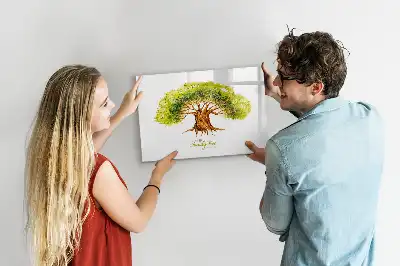 Beschreibbare Magnettafel in Form eines Stammbaums