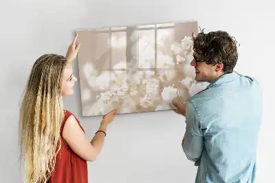 Schreib-Magnettafel mit Motiv kleine weiße Blumen
