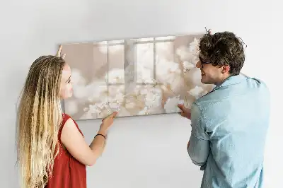 Schreib-Magnettafel mit Motiv kleine weiße Blumen