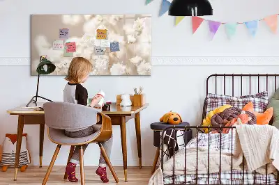 Schreib-Magnettafel mit Motiv kleine weiße Blumen