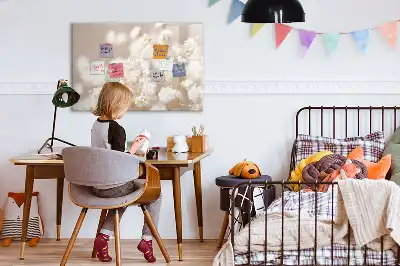 Schreib-Magnettafel mit Motiv kleine weiße Blumen