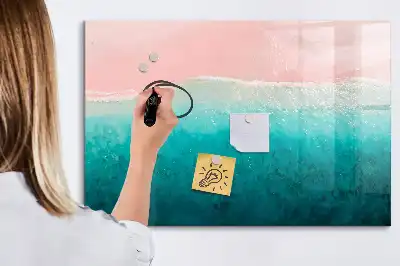 Schreib-Magnettafel mit Motiv Strand und Meer