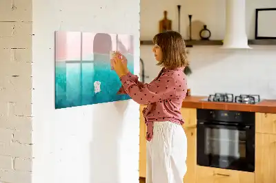 Schreib-Magnettafel mit Motiv Strand und Meer