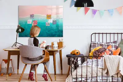 Schreib-Magnettafel mit Motiv Strand und Meer