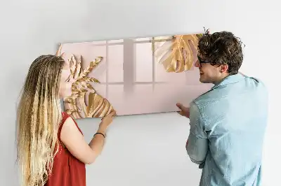 Beschreibbare Magnettafel mit Motiv Goldene Tropenblätter