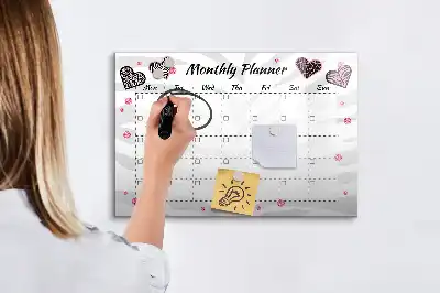 Schreib-Magnettafel eleganter Monatsplaner
