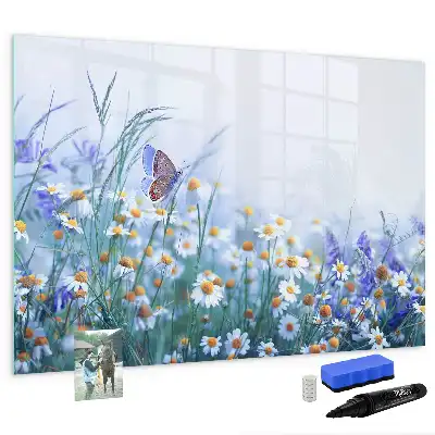 Beschreibbare Magnettafel mit Motiv Schmetterling auf der Wiese