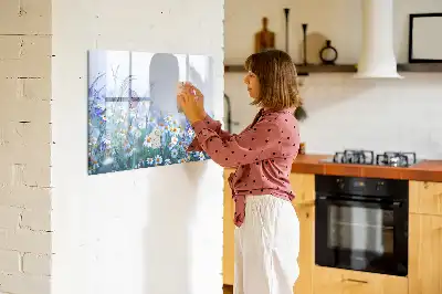 Beschreibbare Magnettafel mit Motiv Schmetterling auf der Wiese