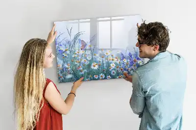 Beschreibbare Magnettafel mit Motiv Schmetterling auf der Wiese