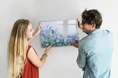 Beschreibbare Magnettafel mit Motiv Schmetterling auf der Wiese