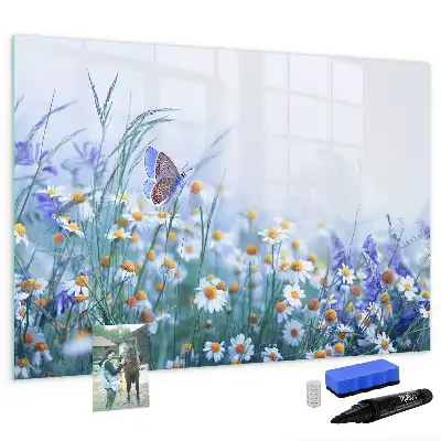 Beschreibbare Magnettafel mit Motiv Schmetterling auf der Wiese