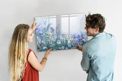 Beschreibbare Magnettafel mit Motiv Schmetterling auf der Wiese