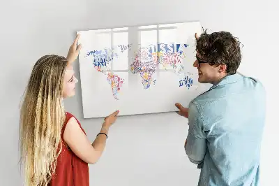 Schreibbare Weltkarte als Magnettafel mit Länderdarstellung