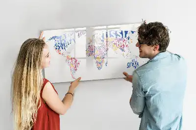 Schreibbare Weltkarte als Magnettafel mit Länderdarstellung