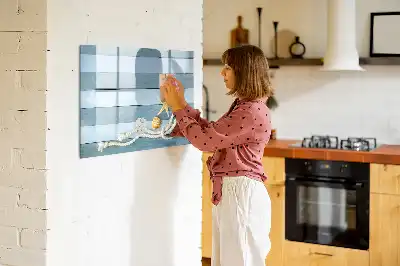 Beschreibbare Magnettafel mit Motiv Bretter mit Pflanzen und Muscheln