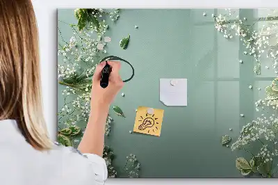 Schreib-Magnettafel mit Motiv Zarte Blumen