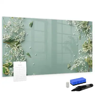 Schreib-Magnettafel mit Motiv Zarte Blumen