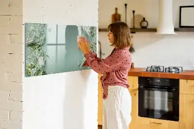 Schreib-Magnettafel mit Motiv Zarte Blumen