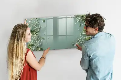 Schreib-Magnettafel mit Motiv Zarte Blumen