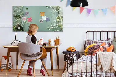 Schreib-Magnettafel mit Motiv Zarte Blumen