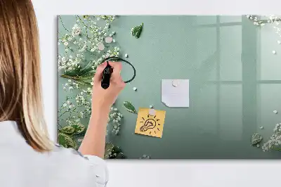 Schreib-Magnettafel mit Motiv Zarte Blumen