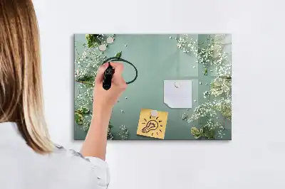 Schreib-Magnettafel mit Motiv Zarte Blumen