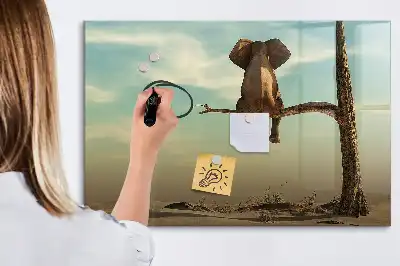 Beschreibbare Magnettafel mit Motiv Elefant auf dem Baum
