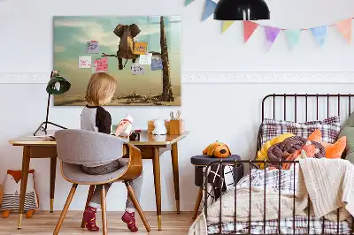 Beschreibbare Magnettafel mit Motiv Elefant auf dem Baum