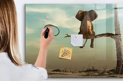 Beschreibbare Magnettafel mit Motiv Elefant auf dem Baum