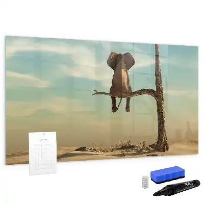 Beschreibbare Magnettafel mit Motiv Elefant auf dem Baum