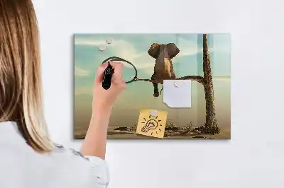 Beschreibbare Magnettafel mit Motiv Elefant auf dem Baum