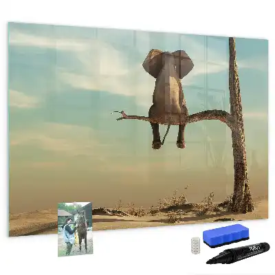 Beschreibbare Magnettafel mit Motiv Elefant auf dem Baum