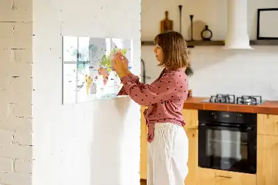 Schreib-Magnettafel mit Motiv Tier-Weltkarte